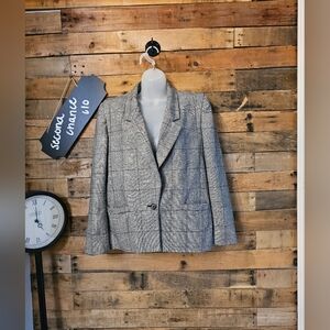 Peabody House Women's Vintage  Houndstooth Design Lined Blazer Jacket Sz 9/10